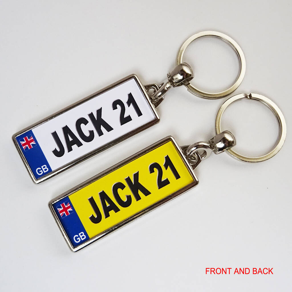 Personalised Double Sided Number Plate Key Ring By FROZEN FIRE