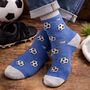 Football Themed Mens Bamboo Socks With Personalised Label Sleeve, thumbnail 2 of 5