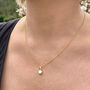 October Birthstone Opal Gold Plated Charm Necklace, thumbnail 3 of 12