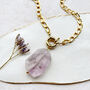 Amethyst Crystal And Chunky Curb Chain Necklace, thumbnail 7 of 12