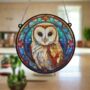 Barn Owl Stained Glass Effect Suncatcher, thumbnail 2 of 5