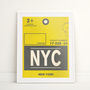 Personalised New York Travel Luggage Label Print, thumbnail 1 of 6