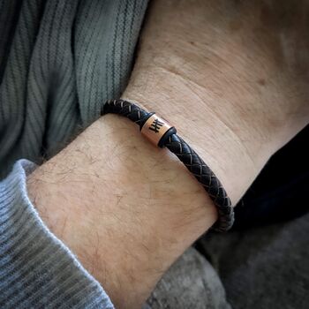 Leather Bracelet With A Copper Ring, 7th Anniversary, 3 of 7