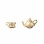 18ct Gold Teapot And Teacup Stud Earrings, thumbnail 2 of 3