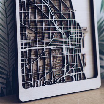 Chicago Multi Layer Wooden Map, 3 of 8