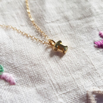 Tiny Initial Gold Vermeil Necklace With Personalised Gift Pouch, 9 of 12