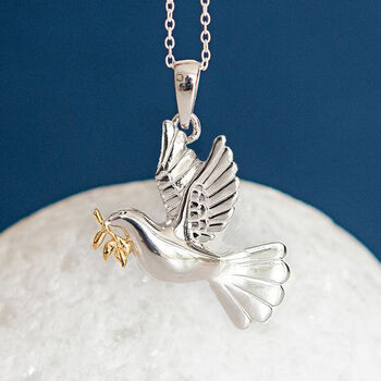 Sterling Silver Dove Of Peace Necklace, 2 of 12