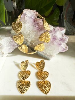 Amara Gold Waterproof Earrings + Bracelet Bundle, 2 of 12