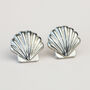 Scallop Shell Post Stud Earrings, thumbnail 2 of 3
