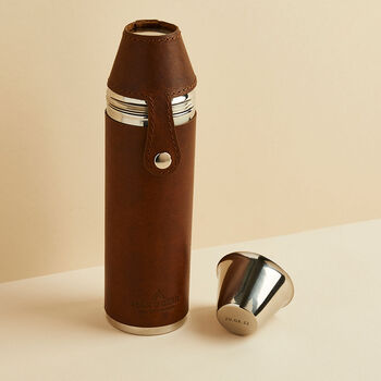 Personalised Luxury Leather Hunter Flask, 3 of 5