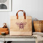 Bee Market Tote Natural Jute, thumbnail 1 of 3