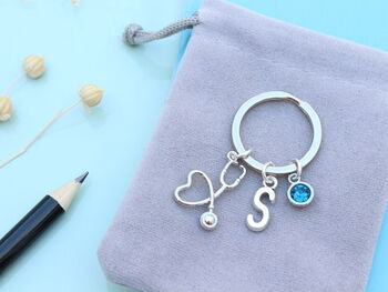 Personalised Stethoscope Keyring Veterinary Gift, Doctor, Nurse Keyring Graduation, 2 of 6