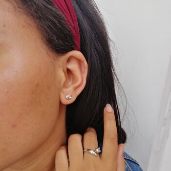 Sterling Silver Fox Stud Earrings, 2 of 5