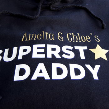 Personalised Superstar Daddy Hoodie, 2 of 4