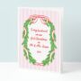 Personalised Retro Wreath Husband First Christmas Card, thumbnail 1 of 3