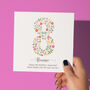 Floral Fun Personalised 8th Birthday Card, thumbnail 1 of 5