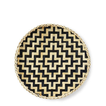 Bamboo Woven Basket Tray Trippy Art, 2 of 6
