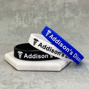 Addison's Disease Silicone Medical Alert Wristband, 4 of 7