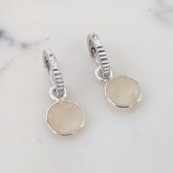 Circle Citrine November Birthstone Earrings, Silver, 4 of 5