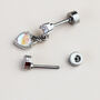 White Crystal Screw On Flat Back Stud Earrings, thumbnail 2 of 3