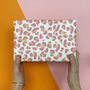 Pink And Peach Leopard Print Wrapping Paper, thumbnail 1 of 6