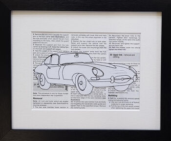 Personalised Jaguar E Type Embroidered Artwork, 5 of 8