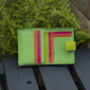 Personalised Green Small Multi Colour Leather Purse Rfid Protected, thumbnail 2 of 10