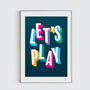 Let's Play! Typographic Print, thumbnail 2 of 3