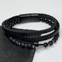 Personalised Beaded And Stacked Leather Cross Bracelet, thumbnail 3 of 6
