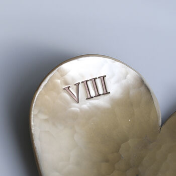 8th Anniversary Gift Bronze Heart Dish. Choice Of Design, 2 of 7