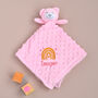 Personalised Teddy Pink Rainbow Comforter, thumbnail 1 of 6