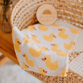 Muslin Square Baby Burp Cloth Duck, 6 of 6