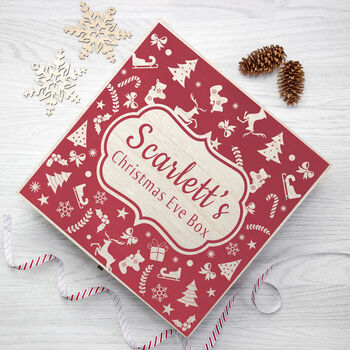 Personalised Christmas Eve Box With Festive Pattern, 7 of 12