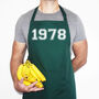 Personalised Year Apron, Milestone Gift For Him, thumbnail 3 of 12
