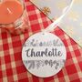 Personalised Grey Wreath Christmas Decoration Bauble, thumbnail 2 of 3