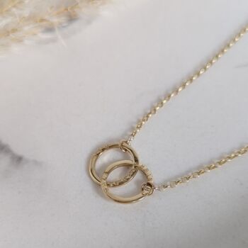 Personalised Gold Interlocking Rings Necklace, 9 of 12