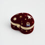 Red Velvet Embroidered Heart Jewellery Box, thumbnail 6 of 6
