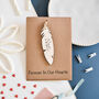 Personalised Remembrance Card Feather Wooden Keepsake, thumbnail 2 of 6