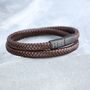 Men's Personalised Recycled Leather Double Wrap Bracelet, thumbnail 5 of 8