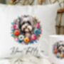 Personalised Havanese Summer Floral Dog Wreath Cushion And Mug Gift Bundle, thumbnail 1 of 4