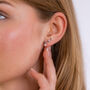 Rose And Silver Plated Star Climber Earrings, thumbnail 6 of 9