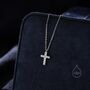 Cz Cross Pendant Necklace In Sterling Silver, thumbnail 1 of 9