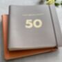 Milestone 50th Birthday Photo Album Recycled Leather Photo Album, thumbnail 1 of 9