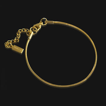 Snake Chain Adjustable Bracelet, 18k Gold Plated, 3 of 5