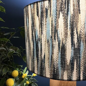 Marine Blue Abstract Drum Lampshade, 7 of 12