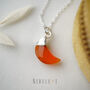 Carnelian July Birthstone Moon Pendant, thumbnail 1 of 10