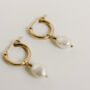 Quinn | Freshwater Baroque Pearl Hoop Earrings In Sterling Silver Or 14k Gold Fill, thumbnail 5 of 12