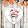 Personalised Cute Animal Couple Chickens Decoration, thumbnail 2 of 2