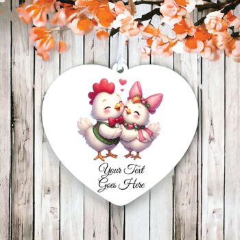Personalised Cute Animal Couple Chickens Decoration, 2 of 2
