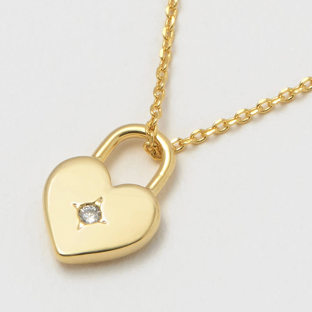 Heart Padlock Necklace, 18 Ct Gold Plate By Estella Bartlett